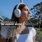 JLab JBuds Lux ANC, Over Ear Headphones, Active Noise Cancelling, Bluetooth, Cloud White
