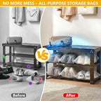 Waterproof Shoe Bags for Travel - 15.7x11.8 Inches Drawstring Bags Organizers (10 Pack), Clear Waterproof Bag Travel Essentials for Men & Women, Shoe Bags for Storage (Packing, Gym, Luggage Storage)