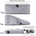 EPICKA TripCozy Compression Packing Cubes - 6 Set Durable Travel Organizer Bags with Mesh Top, Expandable Travel Accessories for Carry on, Luggage, Suitcase, Backpack (Light Grey)