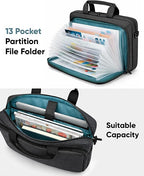 Bulado Laptop Bag with File Organizer, Water-Resistant Laptop Case, 15.6 Inch Multi-Compartment Work Bag for Men and Women, Carry-On for Business Commute Work Travel Trip