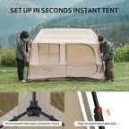 Naturehike Village Instant Tent, Camping Tent with Full Rainfly, Waterproof Large Cabin Tents for Car Camping