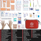 VRIEXSD Premium First Aid Kit, 320 Piece Waterproof Hard Shell Eva First Aid Kit for Home, Camping, Cars, Hiking, Travel, Businesses & Outdoor Emergencies - Emergency Medical Kits (Red)