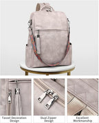 FADEON Laptop Backpack Purse for Women Large Designer PU Leather Laptop Bag, Ladies Computer Shoulder Bags