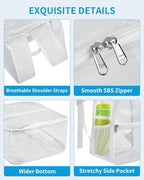Paxiland Clear Backpack Stadium Approved 12×12×6 with Reinforced and Wider Shoulder Straps, Small Clear Bag for Schools, Concerts, Work, Festivals and Sporting Events - White