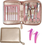 Manicure Set 11 in 1 Stainless Steel Nail Clippers for Men，Manicure Kit for Women，Nail Grooming Kit，Nail Clipper Set，Personal Care Tools（Champagne Colour）