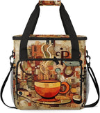 Coffee Maker Travel Bag Compatible with Keurig K-Mini or K-Mini Plus, Single Serve Coffee Brewer Carrying Case with Multiple Pockets for K-Cup Pods, Storage Bag With Shoulder Strap(Bag Only)