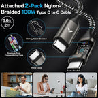 45W Super Fast Charger USB C, 45 Watt Type-C Android Phone Charger Fast Charging Block with 6.6FT Type C Cords for Samsung Galaxy S25 Ultra/S24 Ultra/S24+/S23 Ultra/S23+/S22 Plus/S20, Tab S9/S8 Ultra