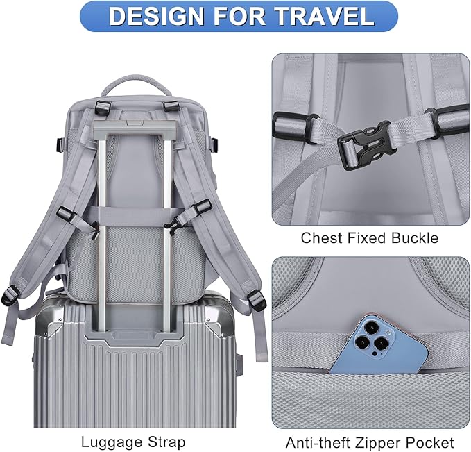 coofay Personal Item Travel Backpack For Women Men Airline Approved Carry On Backpack Flight Approved Waterproof Sports Luggage Backpack Casual Daypack Small Hiking Backpack