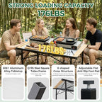 KingCamp Camping Table Folding Portable Table Aluminum Roll Up Lightweight Foldable Large Camp Table for Indoor Outdoor Picnic Backyard, 53.5"X27.5"