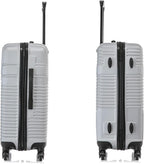 InUSA RESILIENCE Luggage with Spinner Wheels | Durable Lightweight Hardside Suitcase, Spacious Travel Bag with Handle and Trolley | 24-Inch Medium Checked Luggage | Silver