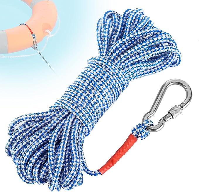 Water Floating Lifesaving Rope - Professional Throwing Pool Life Preserver Rope Line for Swimming Small Kayak Inflatable Boat