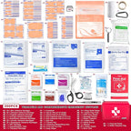 300 Piece First Aid Kit, Compact Waterproof First Aid Bag with 9 Organized Compartments, Portable Emergency Supplies Kit for Outdoor, Camping, Hiking, Car, Home, Travel, Office