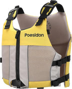 Poseidon Adjustable Water Safety Life Jacket - Classic Unisex Design with Front/Rear Storage Compartments for Multiple Water Activities