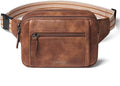 LATMAP 3L TRIPLE ZIP Fanny Packs Belt Bag For Women Men Crossbody Waist Pack Sling Chest Bum Travel Bag Purse Faux Leather Fashion Cute Brown