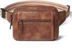 LATMAP 3L TRIPLE ZIP Fanny Packs Belt Bag For Women Men Crossbody Waist Pack Sling Chest Bum Travel Bag Purse Faux Leather Fashion Cute Brown