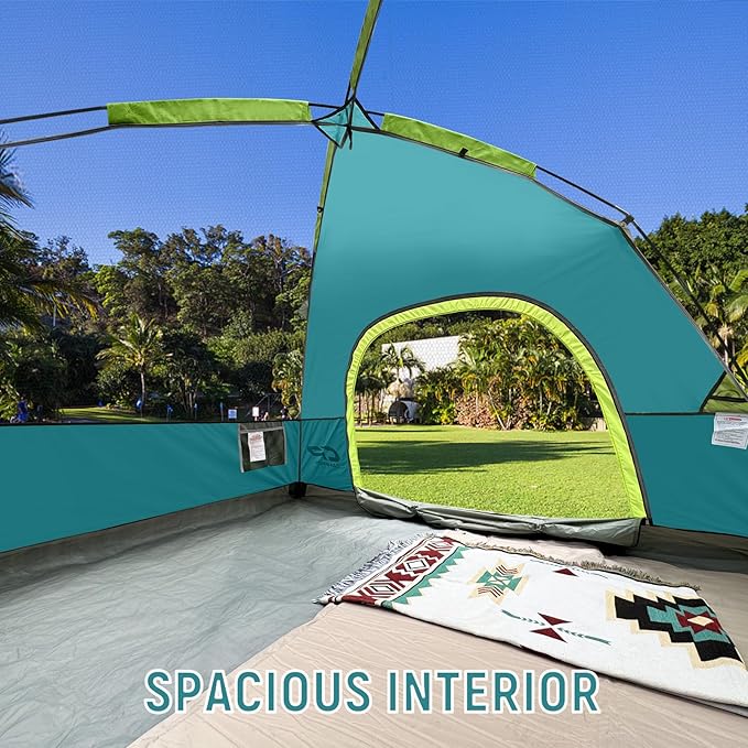 CAMPROS CP Camping Tent 2/4/6 Person, Waterproof Windproof Double Layer Dome Tent, Easy Setup with Large Mesh Windows & Wide Door for Outdoor Camping Backyard
