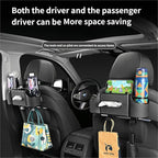 Backseat Car Organizer, 4-in-1 Car Organizer Back Seat with Cup Holder & Tissue Box, Multi-Pocket Car Back Seat Organizer for Phone, Drinks, Travel & Daily Use (Black)
