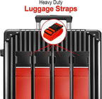 Luggage Straps for Suitcases TSA Approved Travel Belt 8 Pack by Chelmon (Red)