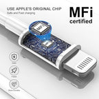 FUPYWP Car iPhone Carplay Cable, Car Charger Cord, USB A to Lightning Cable Fast Charging & Data Transfer for iPhone 14/13/12/11 Pro Max XR XS X 8 7 6 Plus SE Tangle-Free,3ft White