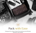 Shoe Bags for Travel - Footwear Organizer for Suitcases, Gym, Work Trips | Signature Edition (Brown Premium)