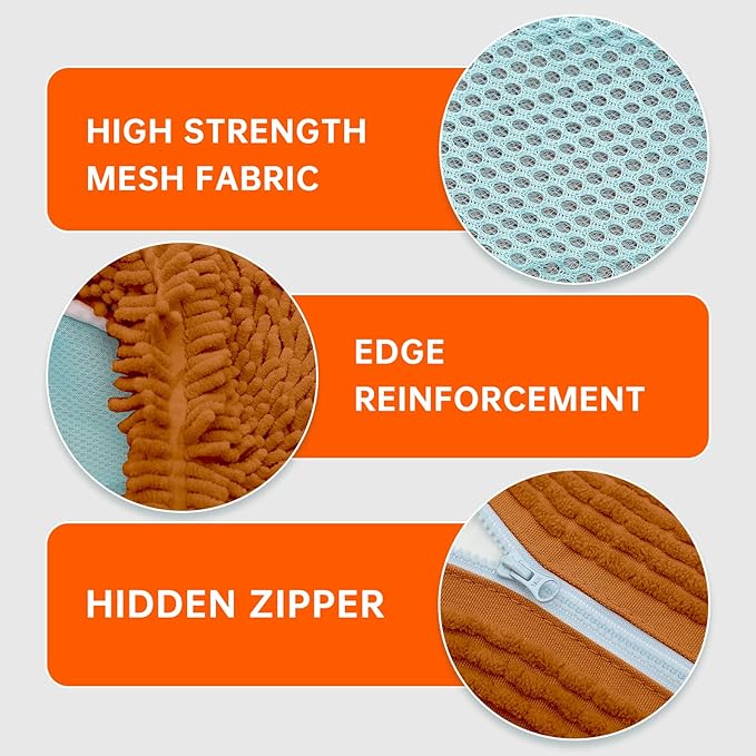 2PCS Shoes Washing Machine Bags, Laundry Shoe Bag for Washer and Dryer, Reusable and Durable Zipper Sneaker Shoe Washing Bag, Tennis Shoes Cleaning Bag for All Shoe Types (Chocolate)