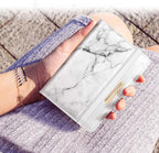 Passport Holder Cover,Traveling Passport Case Marble Passport Wallet for Women,White Marble