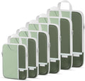 Percover Compression Packing Cubes 6-Piece Set, Packing Cubes Compression for Travel with Multi-Size Organization, Travel Organizer for Carry On & Checked Luggage, Green