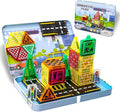Magnetic Tiles,42PCS Magnetic Building Blocks with Metal Storage Box,Magnetic Tiles for Kids Ages 3+,Magnet Tiles for Boys & Girls (Road)