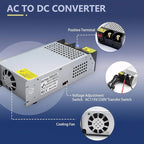 New Upgraded DIY SMPS 110V AC to DC 24V 50A 1200W Power Supply, 24v Power Supply,110v to 24V Converter Voltage Transformer for Motor Pump CCTV 3D Printer Air Compressor Led (24V-50Amp-1200W, 24V)