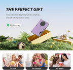Air Wallet for women, Built-in Tracker Slim Wallet, Smart Wallet with Money Clip, Compatible with FindMy Network(iOS Only), Anti-Theft Card Holder, *Gift for Women (Tracker Wallet, Macaron purple)