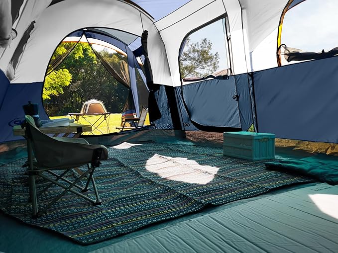 UNP Camping Tent 8 Person Waterproof Big Tunnel Tent with Screen Porch,Family Outdoor Large Tents for Camping 20' x 9' x 80in(H)