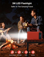 Portable Charger, 27000mAh 22.5W Fast Charging Power Bank with Built-in Cable, USB C Battery Pack with LED Display & Flash Light, Travel Essential External Battery Charger Bank for iPhone Samsung Red