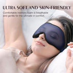 Sleep Mask for Lash Extensions - Blackout Eye Cover, 3D Contoured Sleeping Mask for Side Sleeper, Soft Memory Foam, Eye Masks for Travel, Airplane, Night(Cloud Black, Cloud Blue)