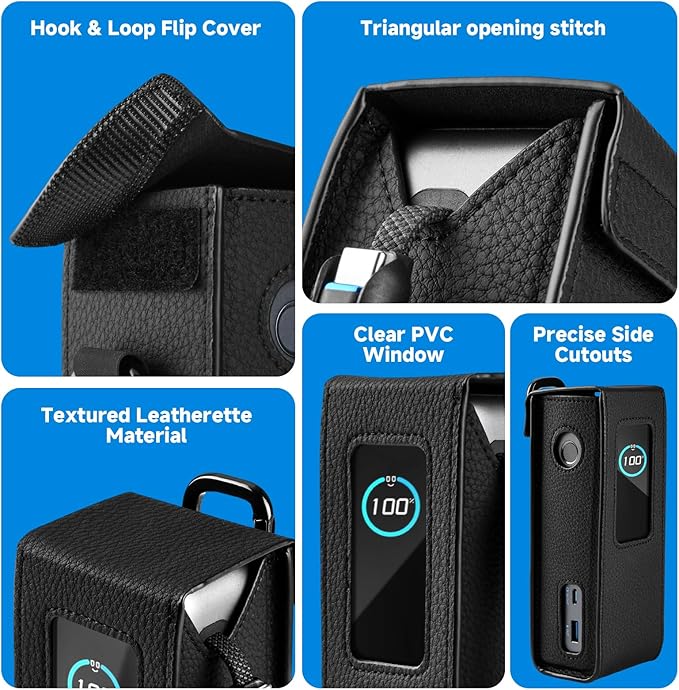 PU Leather Case for Anker 25,000mAh Laptop Power Bank, Protective Travel Case Compatible with Anker Zolo A1695 Power Bank 25K 165W Portable Charger (CASE ONLY)