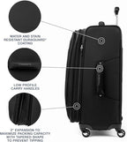 Travelpro Maxlite 5 Softside Expandable Luggage with 4 Spinner Wheels, Lightweight Suitcase, Men and Women, Black, Checked-Medium 25-Inch