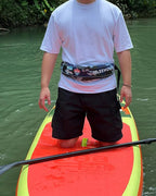 Automatic Inflatable Belt Pack Water Sports Jacket Waist Belt PFD for SUP Paddleboarding Fishing Boating Kayaking（fit 80-330 lbs） (Dark blue camouflage)