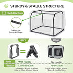 Morpilot 24-inch Portable Collapsible Dog Crate: Travel Dog Crate Soft-Sided for Small Dogs up to 27lbs, with Foldable Bowl, Shoulder Strap & Storage Pockets, Grey