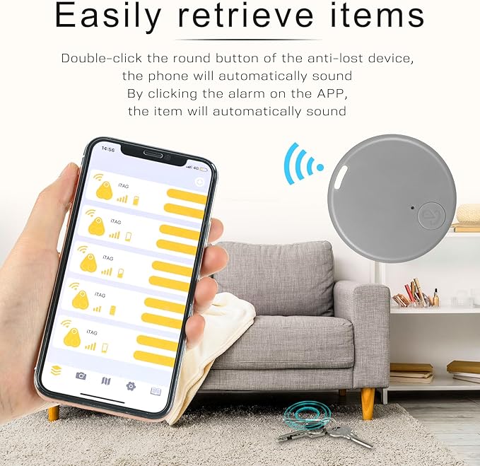 Konohan 5 Packs Smart Item Finder Portable Tracker GPS Tracking Mobile Anti Loss Smart Device Key Finder Tag Locator with Sound for Bags Wallets Backpacks Pets Keys Luggage(Stylish)