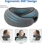 Travel Pillow Memory Foam Neck Pillow for Airplanes Long Flight Comfort 360° Support Airplane Pillow Design for Car Rides, and Home Use Travel Essentials, with Eye Mask, Earplugs and Storage Bag Large