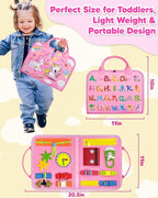 Exorany Busy Board Montessori Toys for Toddler Girl Birthday Gifts, Busy Book Sensory Learning Toys for Toddlers, Toddler Girl Airplane Car Travel Toy Educational Activities