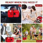 516 Piece First Aid Kit for Car, Travel & Home, FSA Eligible HSA Items - Large Professional Waterproof Compact Labeled Emergency Kit with Molle Shoulder Strap for Camping, Hiking & Survival