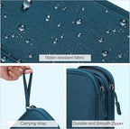 FYY Electronic Organizer, Travel Cable Organizer Bag Pouch Electronic Accessories Carry Case Portable Waterproof Double Layers Storage Bag for Cable, Cord, Charger, Phone, Earphone, Medium, Dark Green