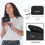 Sherpani Barcelona AT, Small Nylon Bifold Zipper Pocket Wallet, Travel Bag for Men Women, RFID Protection, Unisex Travel Gift (Carbon)
