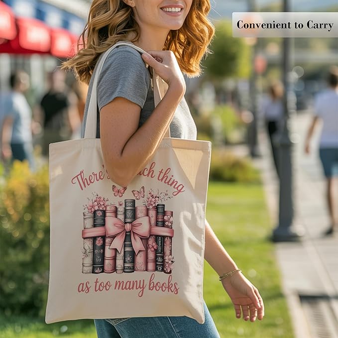 Aesthetic Canvas Tote Bag, Cute Reusable Bags for Women with Inner Pocket