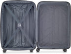 DELSEY PARIS Helium Aero Hardside Expandable Luggage with Spinner Wheels, Black, Checked-Medium 24 Inch