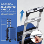 SUPER DEAL Spinner Luggage 21 Inch Hardside Expandable Suitcase Travel Carry On Luggage with 360° Swivel Wheels and Height Adjustable Handle, Blue