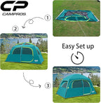 CAMPROS CP Upgraded 6/8 Person Camping Tents, Waterproof Windproof Family Tent with Larger Mesh Windows & Door, Double Layer, Easy Set Up, All-Season Dome Tent with Top Rainfly & Carry Bag
