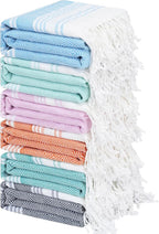 Genovega 6 Packs Oversized Turkish Beach Towel 74"x38" Thin Quick Dry Sand Free Pool Swim Towels Large XL Adult Clearance Blanket Travel Vacation Accessories Essentials Multi LightGreen Rhombus