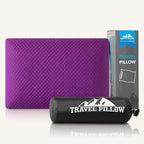 Travel Pillow Memory Foam Pillows, Camping Pillow-Compressible Medium Firm, Breathable Cover, Ideal Backpacking Hiking, Bed Pillows, Airplane and Car (Purple, S)