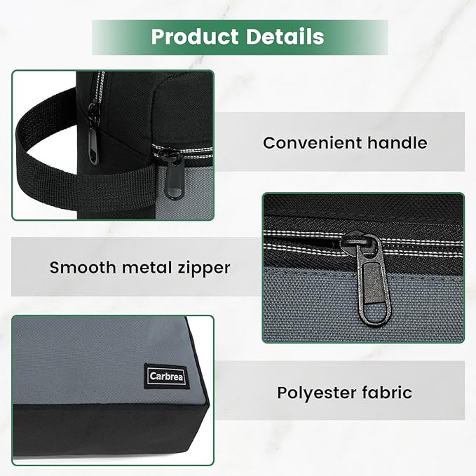 Carbrea Travel Toiletry Bag - Small Tavel Bag for Toiletries, Cosmetics, Accessories, Gifts - Black